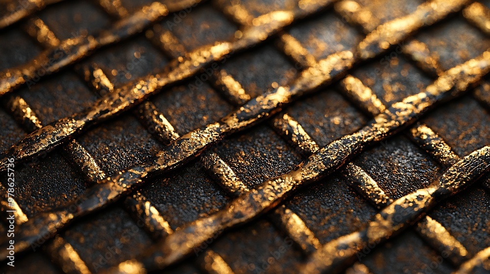 Poster Metallic Netting Texture Pattern Background : Generative AI