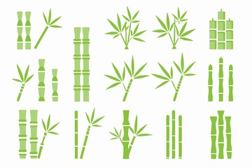 green bamboo icons collection