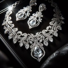 Obraz premium Diamonds on a Black Background 