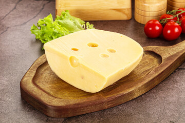 Gourmet Maasdam cheese with hole