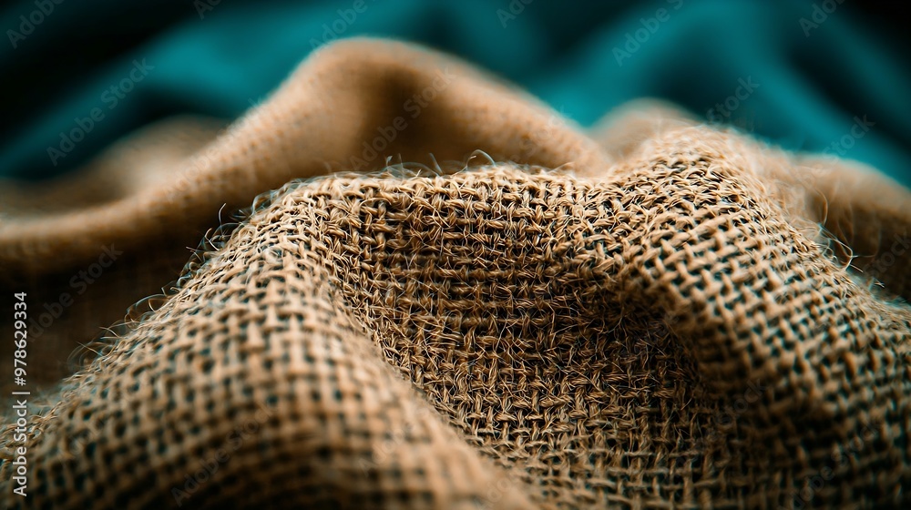 Poster Burlap Fabric Texture : Generative AI