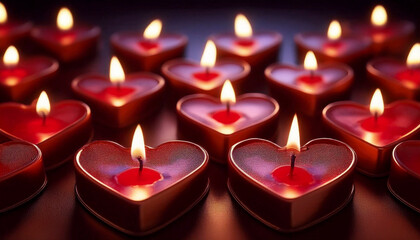 heart shaped candles