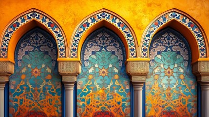 Obraz premium Mosque pattern on a colored background