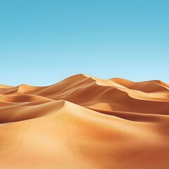 Desert Sand Dunes Under Blue Sky