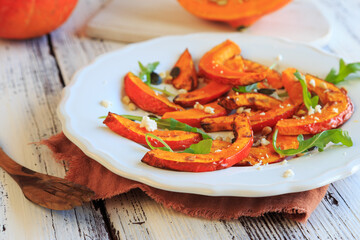 pumpkin baked with feta cheese