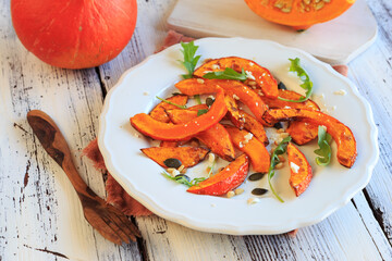 Roasted pumpkin salad with feta