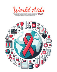 worlds aids day social media post banner template