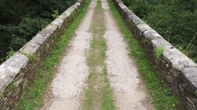 Ponte de Porto Bridge Footpath. drone shot