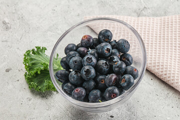 Sweet ripe blueberry on the bowl
