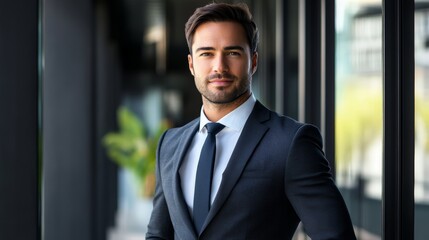 Fototapeta premium Confident Businessman in Suit Portrait