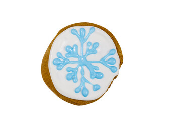 Christmas gingerbread cookie isolated on white background