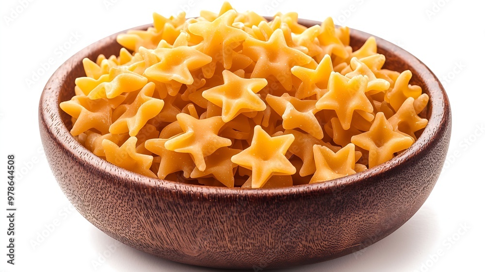 Aufkleber starshaped macaroni in a serving bowl isolated on a white background : generative ai