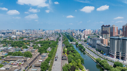 Aerial Photography of Xi'an City Wall