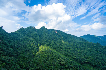 Misty rock pillars and mountain landscape in Zhangjiajie, Hunan Province, China