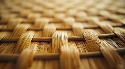 Closeup of Bamboo Mat : Generative AI