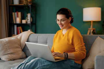 woman using laptop