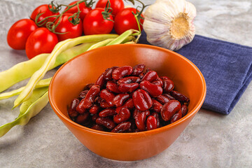 Canned red bean in the bowl