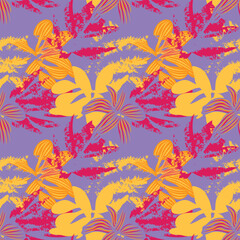 Colourful Abstract Floral Seamless Pattern Design