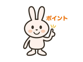 ポイントを説明するうさぎさんのイラスト