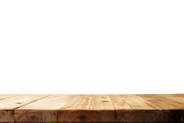 Light wooden table top on white background, Products presentation concept.