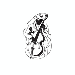 Obraz premium abstract line drawing of Jazz music festival vector