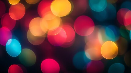 Fototapeta premium Colorful Blurred Lights on Black Background : Generative AI