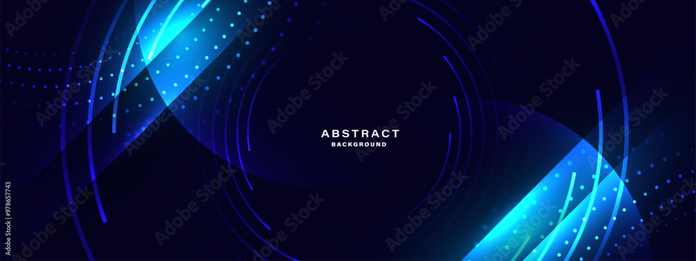 Sticker abstract digital blue background with geometric lines. technology concept. vector