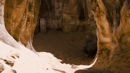 high rocky mountains in the desert in Egypt Dahab South Sinai