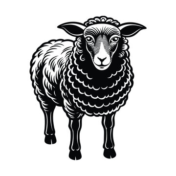 recommend clip art: Sheep black icon on white background. Sheep silhouette