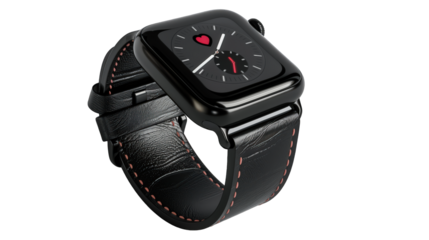 Modern square-faced smartwatch design Isolated On Transparent Background