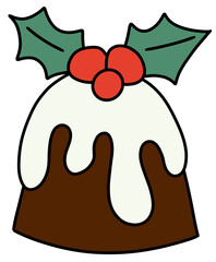 christmas bell with holly