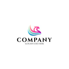 Eagle logo combined with waves