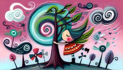 Obraz premium Vientos de Colores y Abrazos de Árboles