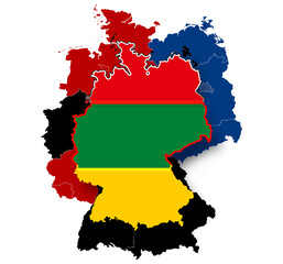 blue color design of the map of Germany, isolated icon symbol