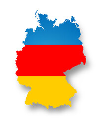 blue color design of the map of Germany, isolated icon symbol