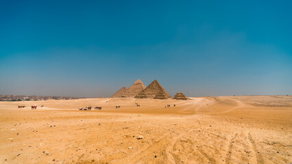 ancient pyramid in the desert in  egypt