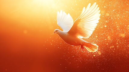 A Beacon of Hope: The White Dove, A Symbol of Peace and Love, Ascending Towards the Heavens