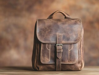 Close-up shot of a vintage travel backpack