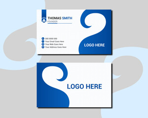 Modern corporate business card template with clean and minimalist layout, luxury professional visiting card design for company branding and personal identity.