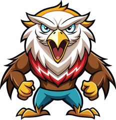 Obraz premium Eagle mascot character sticker vector design