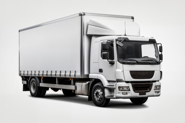 A clean white truck on white background, one object