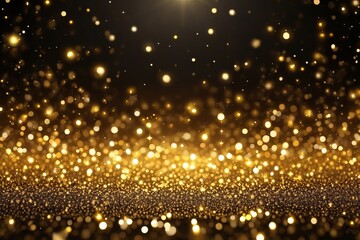 Obraz premium An explosion of liquid gold glitter. A great background for New Year's holidays, Merry Christmas and New Year greetings.