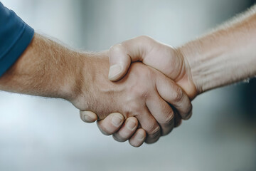 Fototapeta premium Close-up of a firm handshake between two people