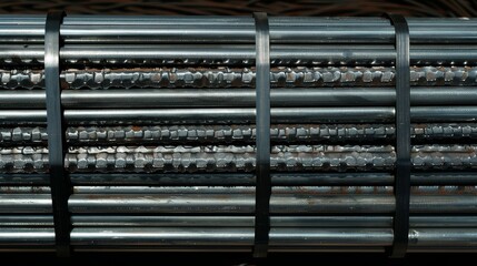 Background of stainless steel pipes  a conceptual image reflecting the metallurgical industry