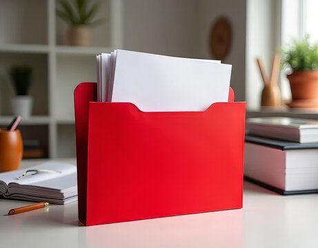 Organize Your Important Documents with a Vibrant Red Folder