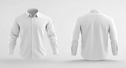A pristine men's formal long t-shirt mockup in white, displayed against a white background. The clean design highlights the shirt's modern elegance and versatile style for premium fashion showcases.