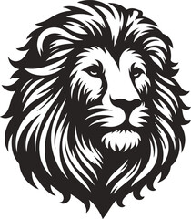 Lion head silhouette vector design