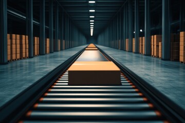 Fototapeta premium High-Resolution Dynamics: A Dramatic Capture of a Modern Logistics Center in Action