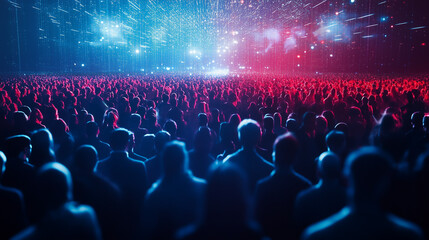 Obraz premium AI-Powered Crowd Management Systems Ensuring Safety and Efficiency at Large Public Events. Advanced Real-Time AI Monitoring and Predictive Analytics for Seamless Crowd Flow and Control