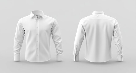 A pristine men's formal long t-shirt mockup in white, displayed against a white background. The clean design highlights the shirt's modern elegance and versatile style for premium fashion showcases.